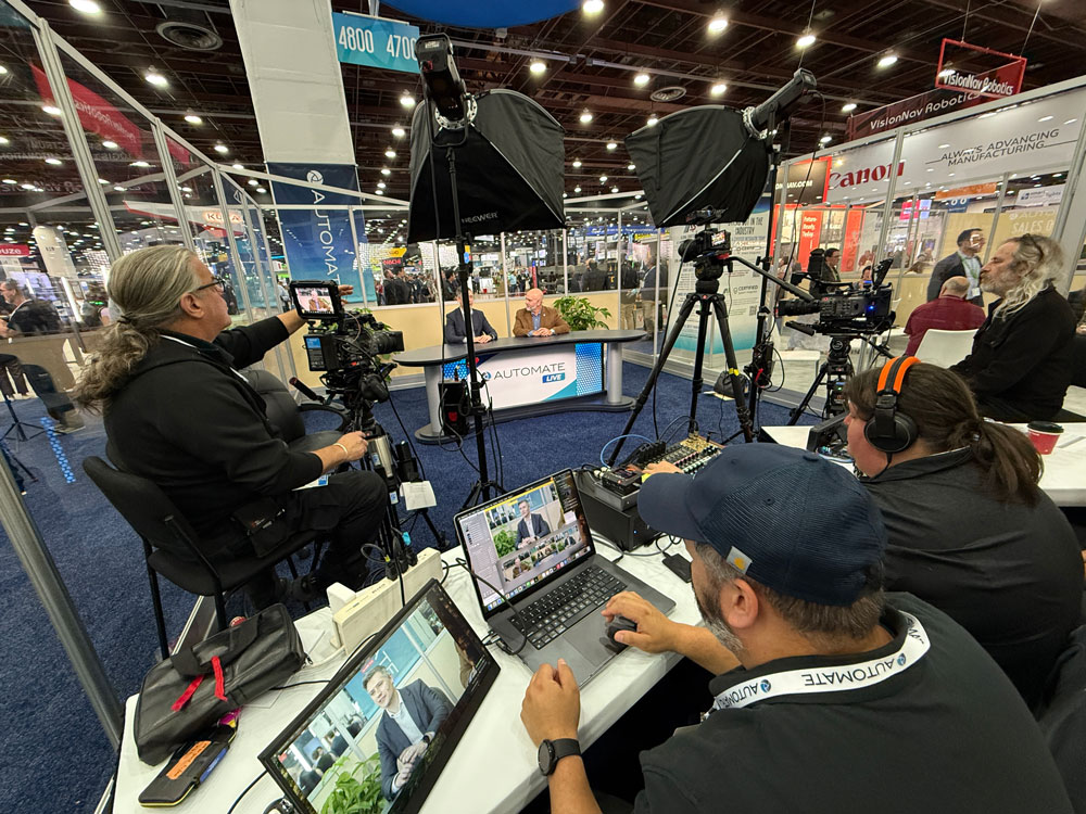 Media setup for live interview event.