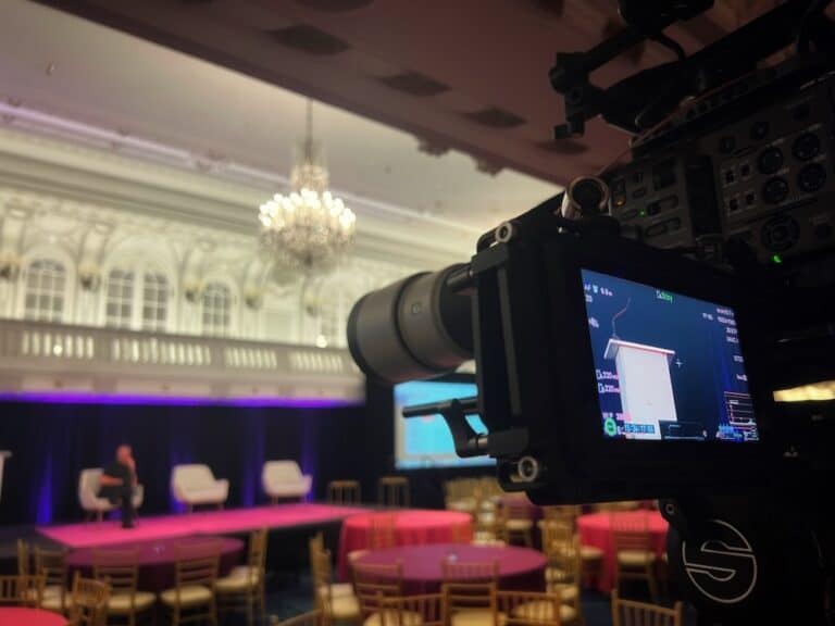 AV stage setup at IWPR 2024 Power+ Summit at The Blackstone Hotel