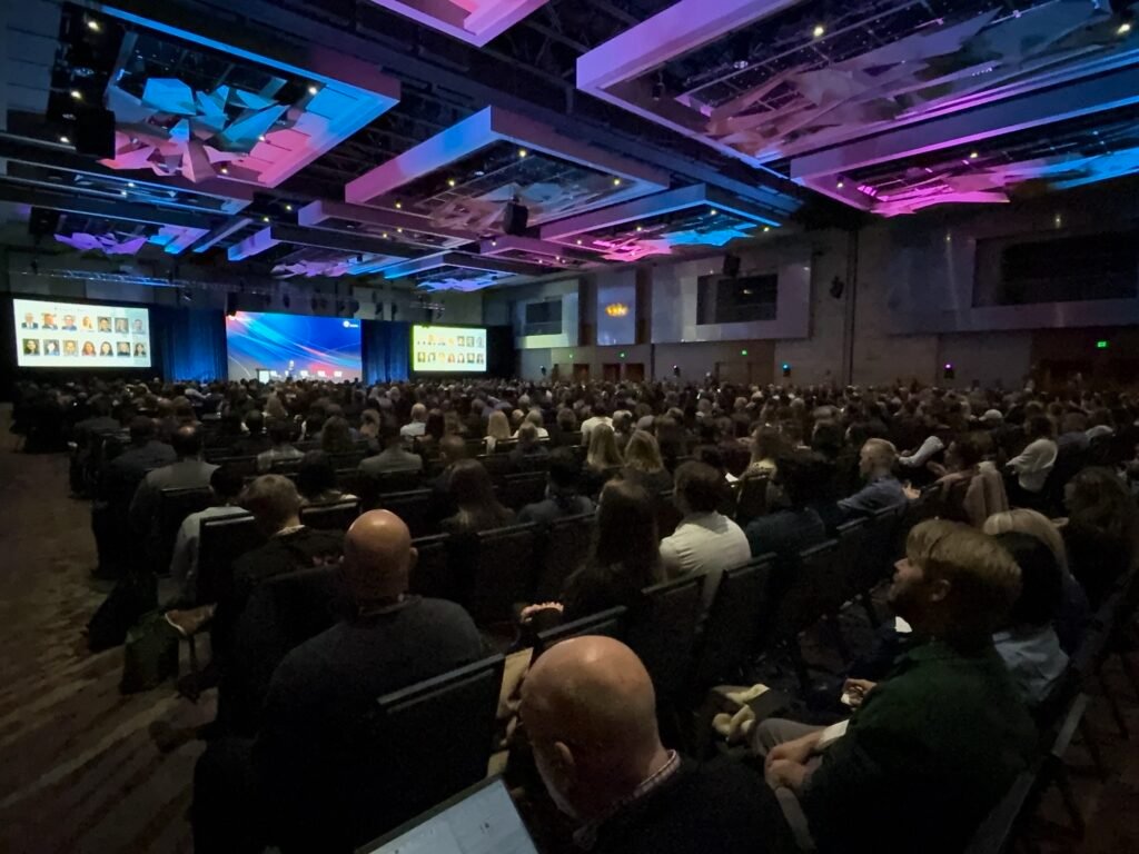Full staging and lighting setup for the DCPA conference general session in Las Vegas