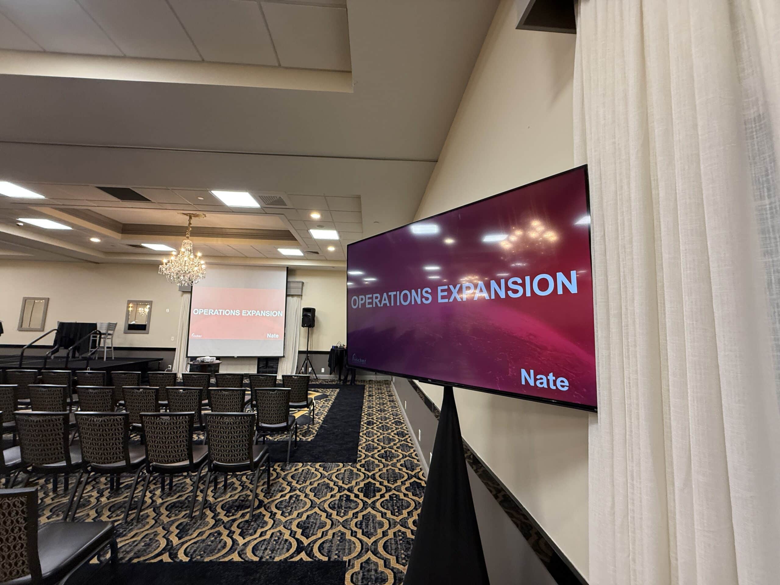 Mongoose AV control booth and camera setup during live event production at Radisson Rockford Illinois